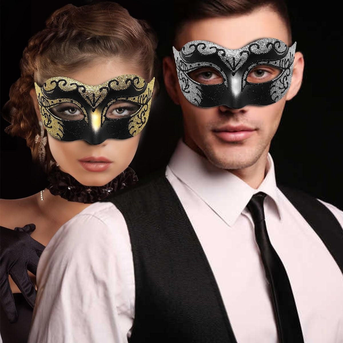 Masquerade Mask for Men Women Couple Venetian Mask for Halloween Mardi Gras Costume Party Ball