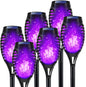 Light Up Your Halloween with Purple Flame Solar Lights! Perfect for Outdoor Decor & Spooky Vibes! 🌙🎃✨