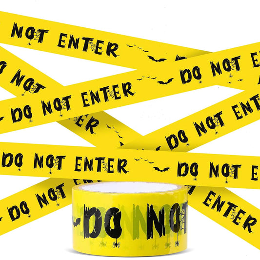 Halloween Caution Tape, Halloween Decorations Caution Tape DO NOT Enter Adhesive Halloween Decorations Tape Barricade Safety Tape for Workplace Danger Areas Halloween Decorations - 82.02 Feet
