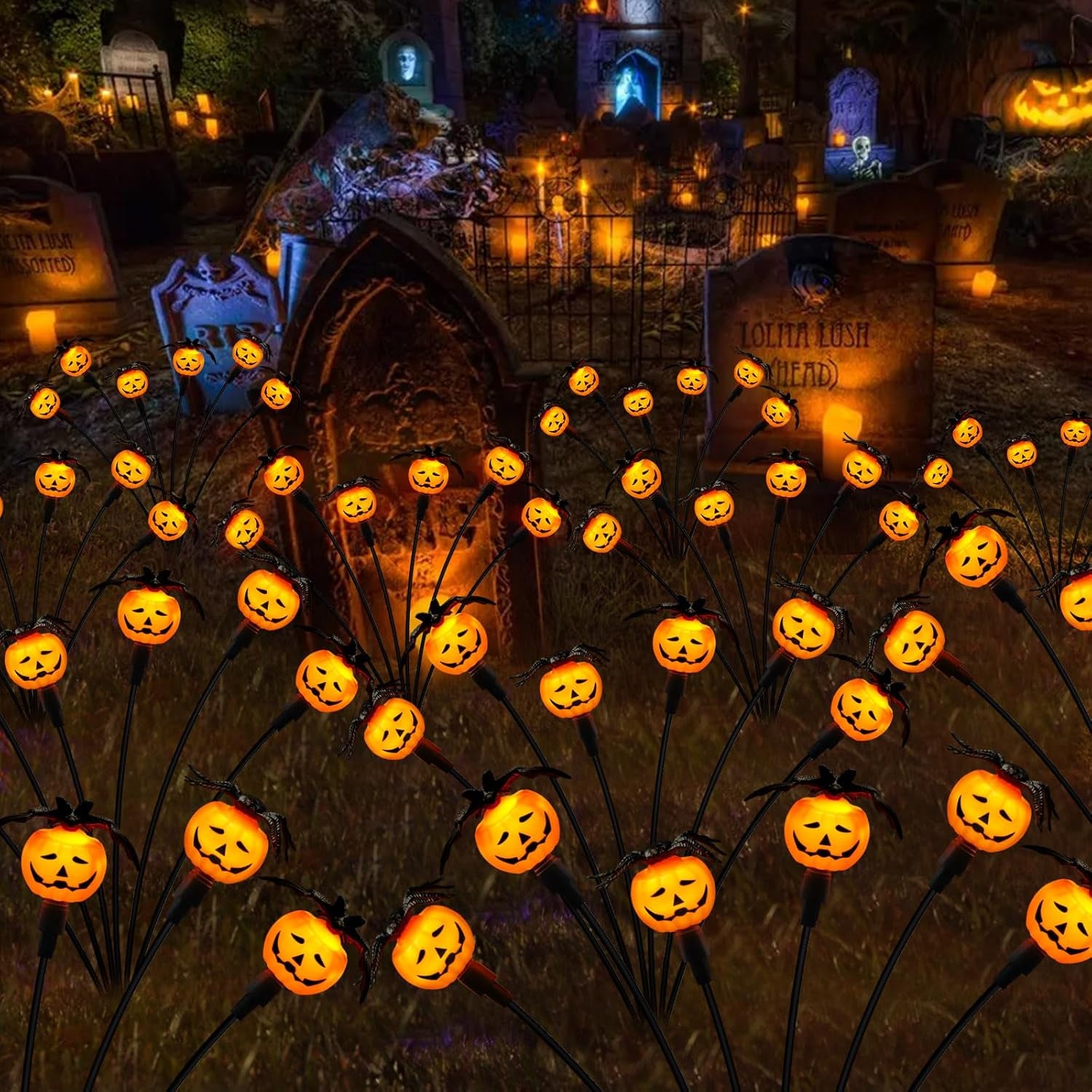 Spookify Your Yard! 🎃✨ Grab Our 2-Pack Solar Pumpkin Lights with Creepy Bats & Spiders for an Unforgettable Halloween Vibe! Perfect for Gardens, Graves, and Ghostly Parties! 👻🕷️