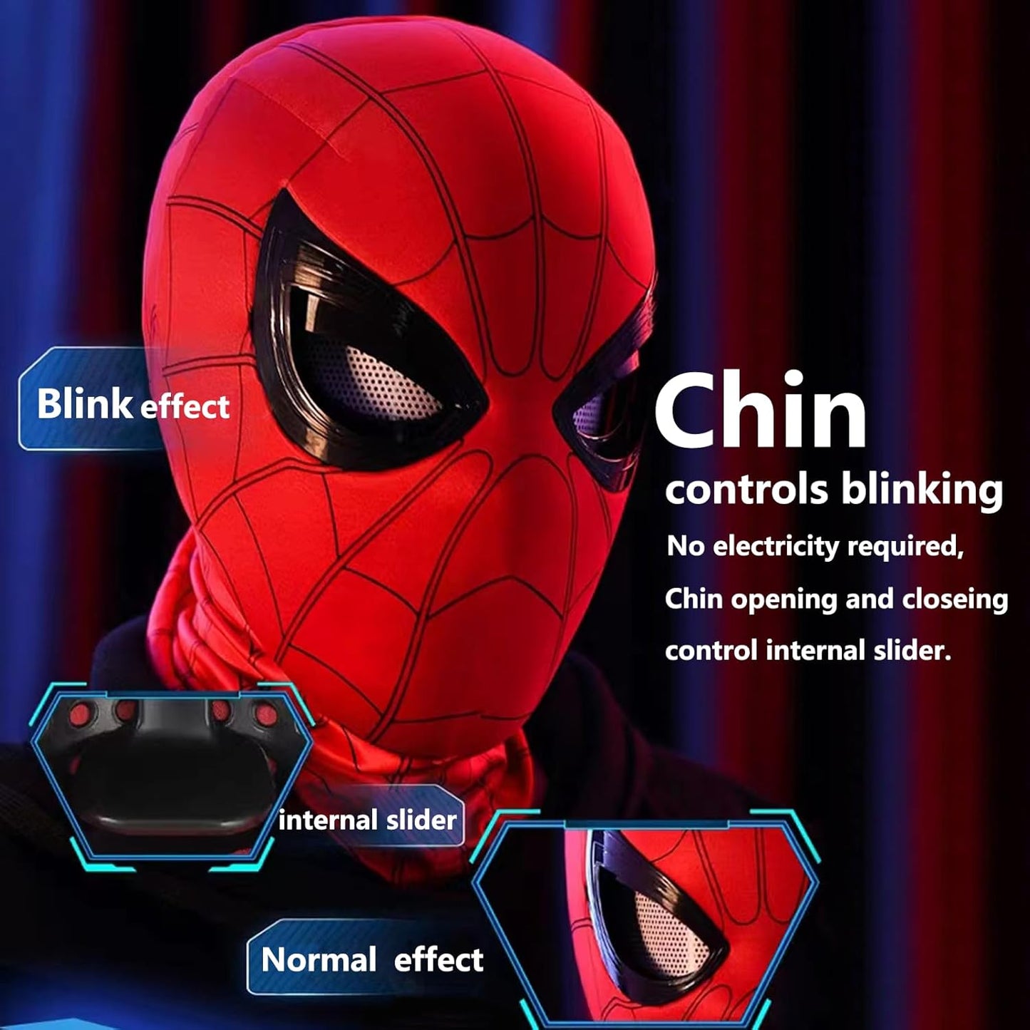 Unleash Your Inner Hero with the Spider Hero Mechanical Eyes Homecoming Mask - A Must-Have Cosplay Prop with Moving Lenses!