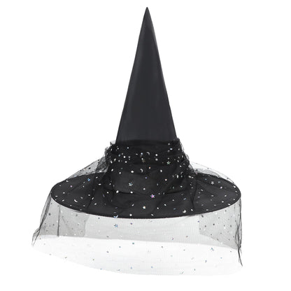 Spooktacular Black Witch Hat with Veil - Perfect for Your Halloween Look! 🎃✨ #WitchVibes #HalloweenFashion