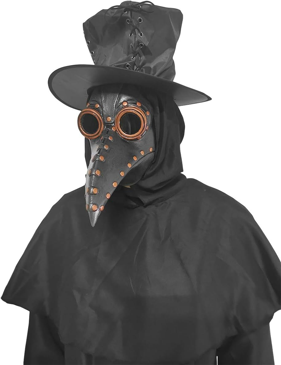Plague Doctor Bird Mask Long Nose Beak Cosplay Steampunk Halloween Costume Props Latex Material