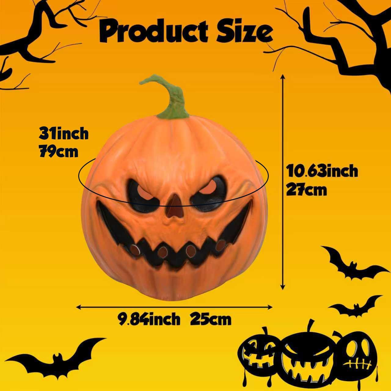 Halloween Scary Pumpkin Mask Masquerade Cosplay Costume Accessories Latex Pumpkin Head Mask for Party