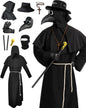 Plague Doctor Costume, Adults Plague Doctor Mask Halloween Costume for Women Men Dress-Up Cosplay Party