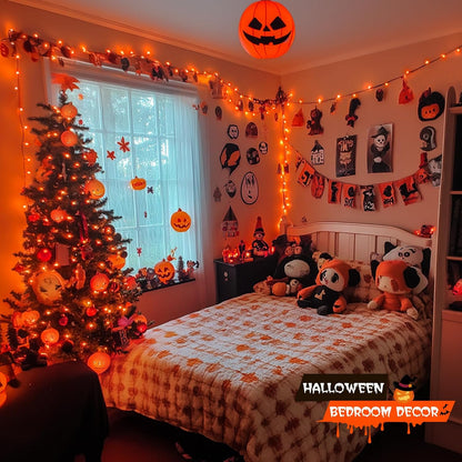 500 LED Orange Halloween Lights, 173Ft String Lights with Remote | Waterproof, 8 Modes, Indoor Outdoor Halloween Lights for Party House Tree Fireplace Thanksgiving Xmas Halloween Decorations