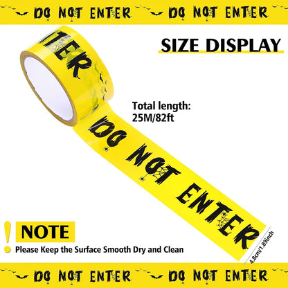 Halloween Caution Tape, Halloween Decorations Caution Tape DO NOT Enter Adhesive Halloween Decorations Tape Barricade Safety Tape for Workplace Danger Areas Halloween Decorations - 82.02 Feet