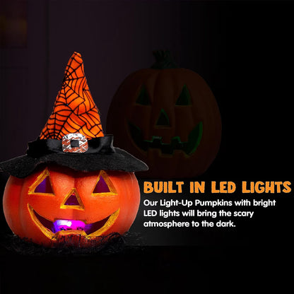 5 Pcs Halloween Decorations Outdoor Light up Pumpkins,Outdoor Halloween Lights,Jack O Lanterns Party Favors for Kids