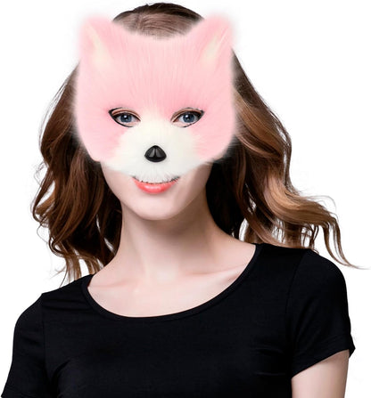 Get Ready for Halloween with This Adorable Faux Fur Fox Mask, Fluffy Tail, and Leather Necklace Set! 🎉🦊✨ #CostumeGoals #HalloweenVibes