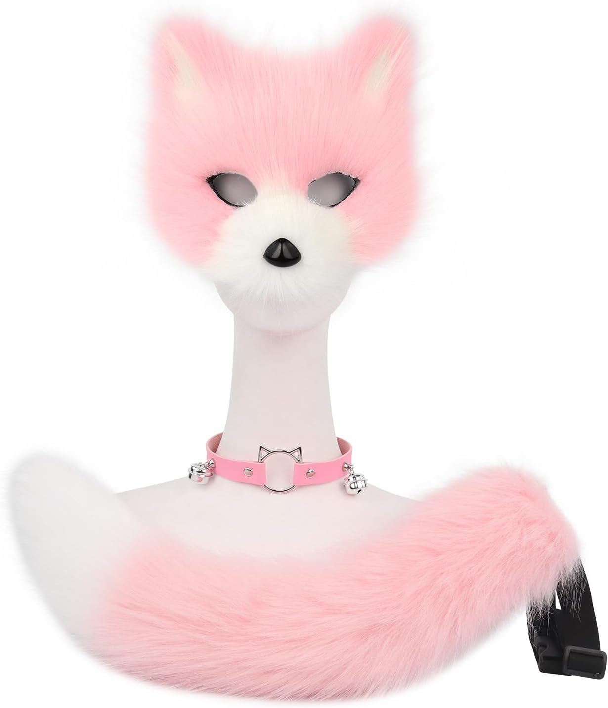 Get Ready for Halloween with This Adorable Faux Fur Fox Mask, Fluffy Tail, and Leather Necklace Set! 🎉🦊✨ #CostumeGoals #HalloweenVibes