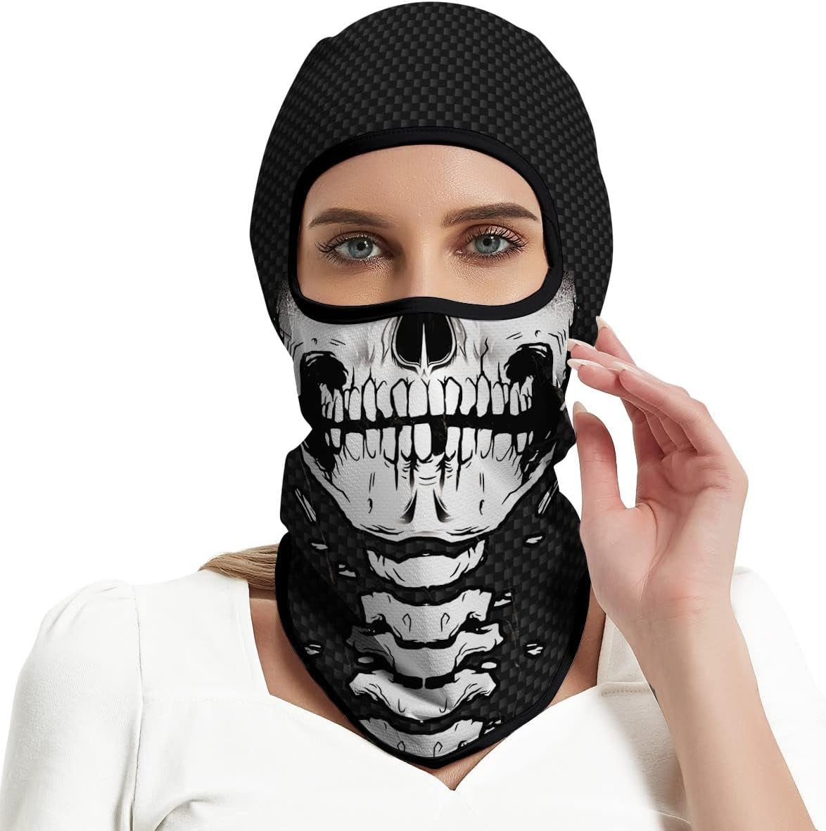 3D Balaclava Ski Mask Motorcycle Full Face Mask Outdoor Tactical Hood Headwear Mask Ghosts Skull Mask Men Women for Halloween