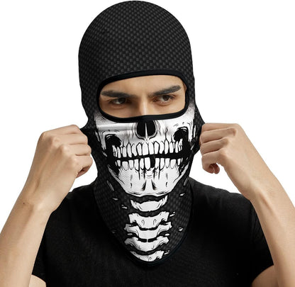 3D Balaclava Ski Mask Motorcycle Full Face Mask Outdoor Tactical Hood Headwear Mask Ghosts Skull Mask Men Women for Halloween