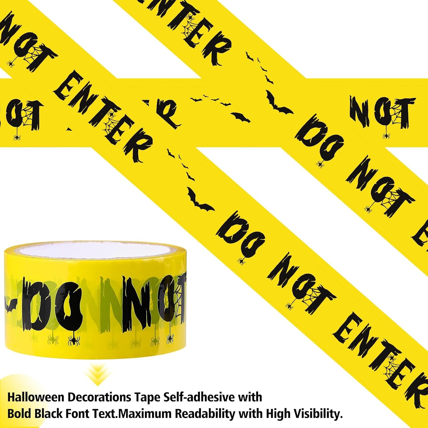 Halloween Caution Tape, Halloween Decorations Caution Tape DO NOT Enter Adhesive Halloween Decorations Tape Barricade Safety Tape for Workplace Danger Areas Halloween Decorations - 82.02 Feet