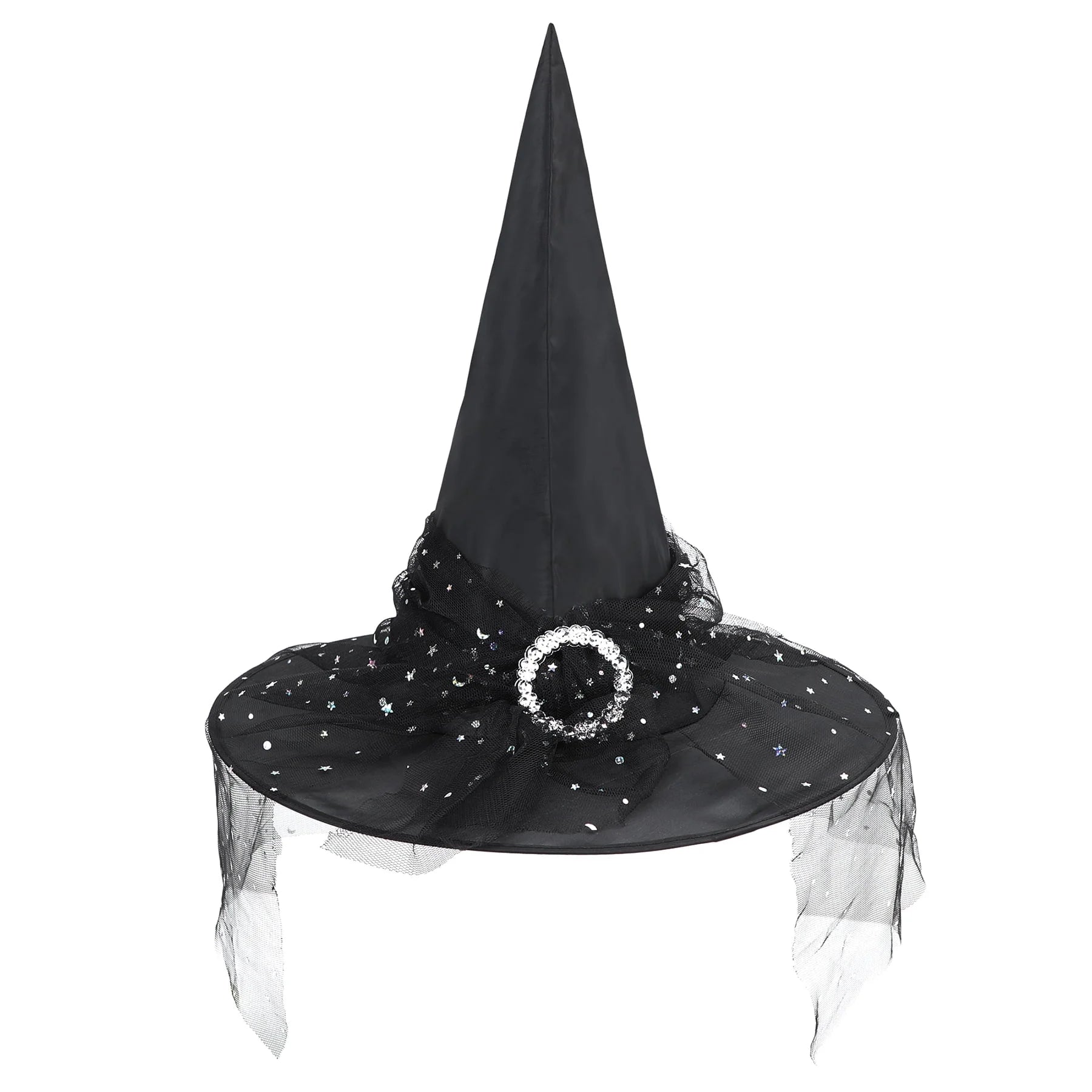 Spooktacular Black Witch Hat with Veil - Perfect for Your Halloween Look! 🎃✨ #WitchVibes #HalloweenFashion