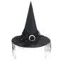 Spooktacular Black Witch Hat with Veil - Perfect for Your Halloween Look! 🎃✨ #WitchVibes #HalloweenFashion