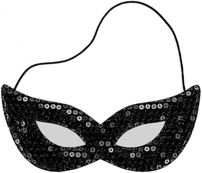 Sparkle in Style: Sequin Cat Woman Mask, Ears & Choker - Purrfect Costume Accessories for Fierce Females! 🐾✨
