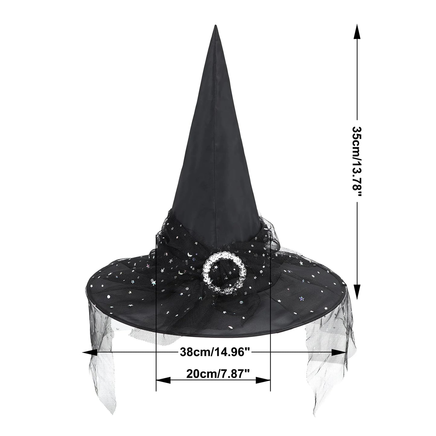 Spooktacular Black Witch Hat with Veil - Perfect for Your Halloween Look! 🎃✨ #WitchVibes #HalloweenFashion