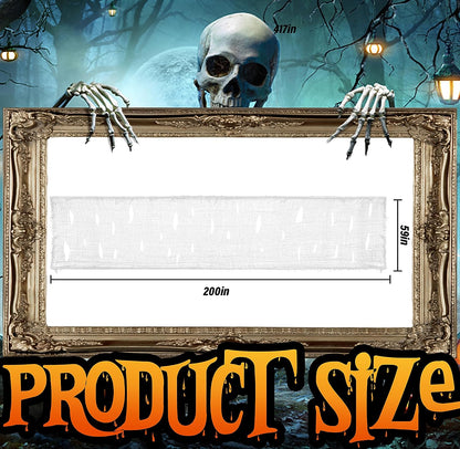 200" X 59" Halloween Spooky Cloth - Creepy Spooky Halloween Decorations - Large Size Scary Creepy Gauze for Halloween Party Supplies Stairway Window Table Doorways Decor