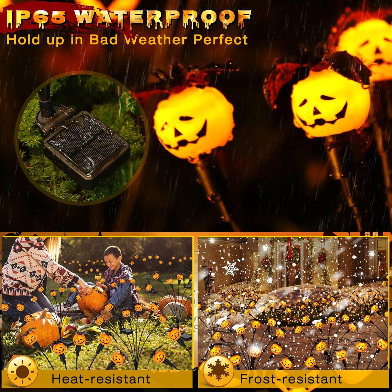 Spookify Your Yard! 🎃✨ Grab Our 2-Pack Solar Pumpkin Lights with Creepy Bats & Spiders for an Unforgettable Halloween Vibe! Perfect for Gardens, Graves, and Ghostly Parties! 👻🕷️