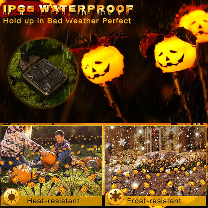 Spookify Your Yard! 🎃✨ Grab Our 2-Pack Solar Pumpkin Lights with Creepy Bats & Spiders for an Unforgettable Halloween Vibe! Perfect for Gardens, Graves, and Ghostly Parties! 👻🕷️
