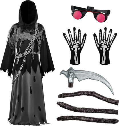 Glowing Eyes Grim Reaper Costume for Kids, Halloween Costume for Boys, Halloween, Dress-Up Party