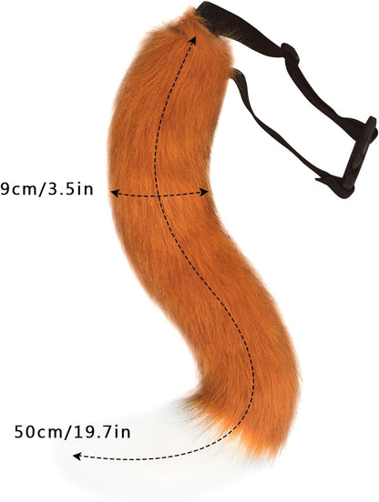 Get Ready to Pounce! 🐾✨ Faux Fur Fox Tail & Fluffy Paw Gloves Set for Halloween & Christmas Fun! 🎉🎭