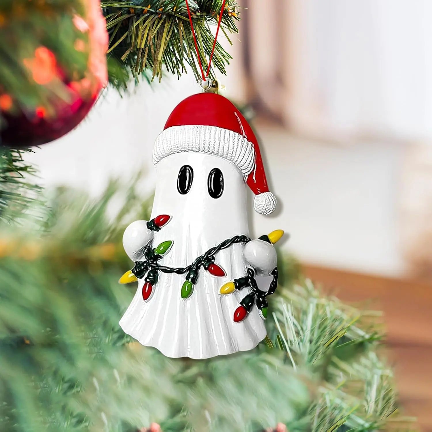 Halloween Decoration Ghost Figurine - Funny Resin Middle Finger Ghost Statue for Prank - Cute Ghost Decor for Christmas Decorations Ornaments