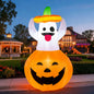 5 FT Halloween Inflatables Light up Pumpkin Ghosts Halloween Inflatables Outdoor Decorations,Blow up Halloween Yard Decorations