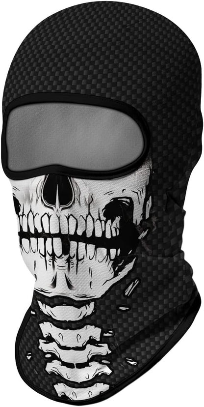 3D Balaclava Ski Mask Motorcycle Full Face Mask Outdoor Tactical Hood Headwear Mask Ghosts Skull Mask Men Women for Halloween