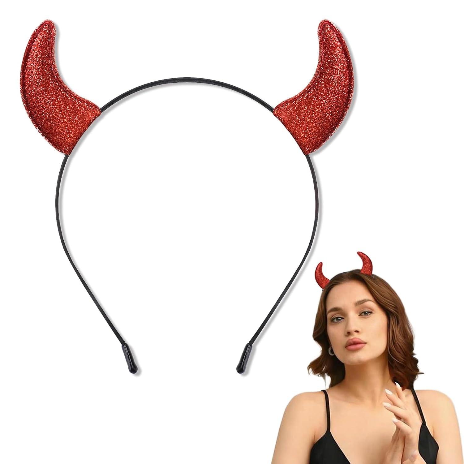 Sparkling Red Devil Horns Headband - Perfect Halloween Accessory for Cosplay & Parties! 🎃👹✨