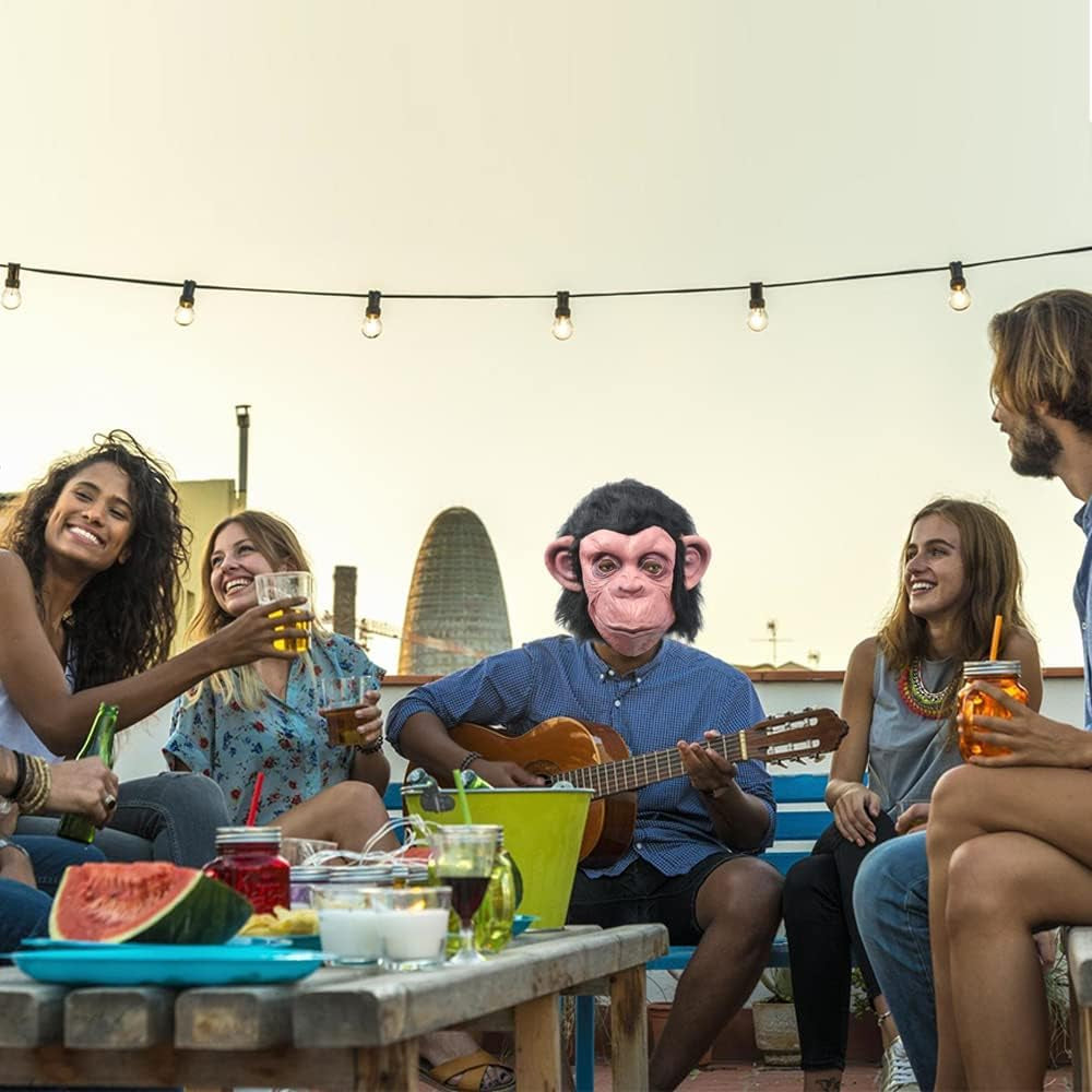 Monkey Mask Latex Full Head Animal Chimp Mask and Banana Stress Relief Toys For