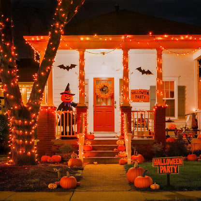 500 LED Orange Halloween Lights, 173Ft String Lights with Remote | Waterproof, 8 Modes, Indoor Outdoor Halloween Lights for Party House Tree Fireplace Thanksgiving Xmas Halloween Decorations