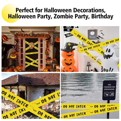 Halloween Caution Tape, Halloween Decorations Caution Tape DO NOT Enter Adhesive Halloween Decorations Tape Barricade Safety Tape for Workplace Danger Areas Halloween Decorations - 82.02 Feet