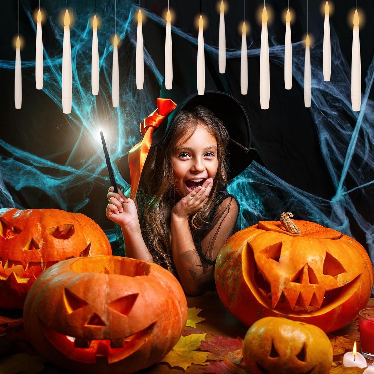Transform your space this Halloween & Christmas with our 22Pcs Floating Flameless Candles! ✨🕯️ Perfect for a magical touch, these battery-operated flickering candles come with a remote timer. Let's light up your celebrations! #HomeDecor #HolidayVibes