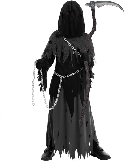 Glowing Eyes Grim Reaper Costume for Kids, Halloween Costume for Boys, Halloween, Dress-Up Party