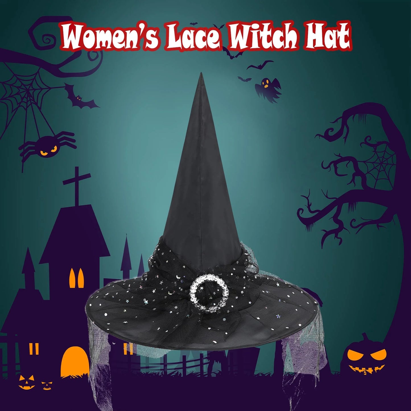Spooktacular Black Witch Hat with Veil - Perfect for Your Halloween Look! 🎃✨ #WitchVibes #HalloweenFashion