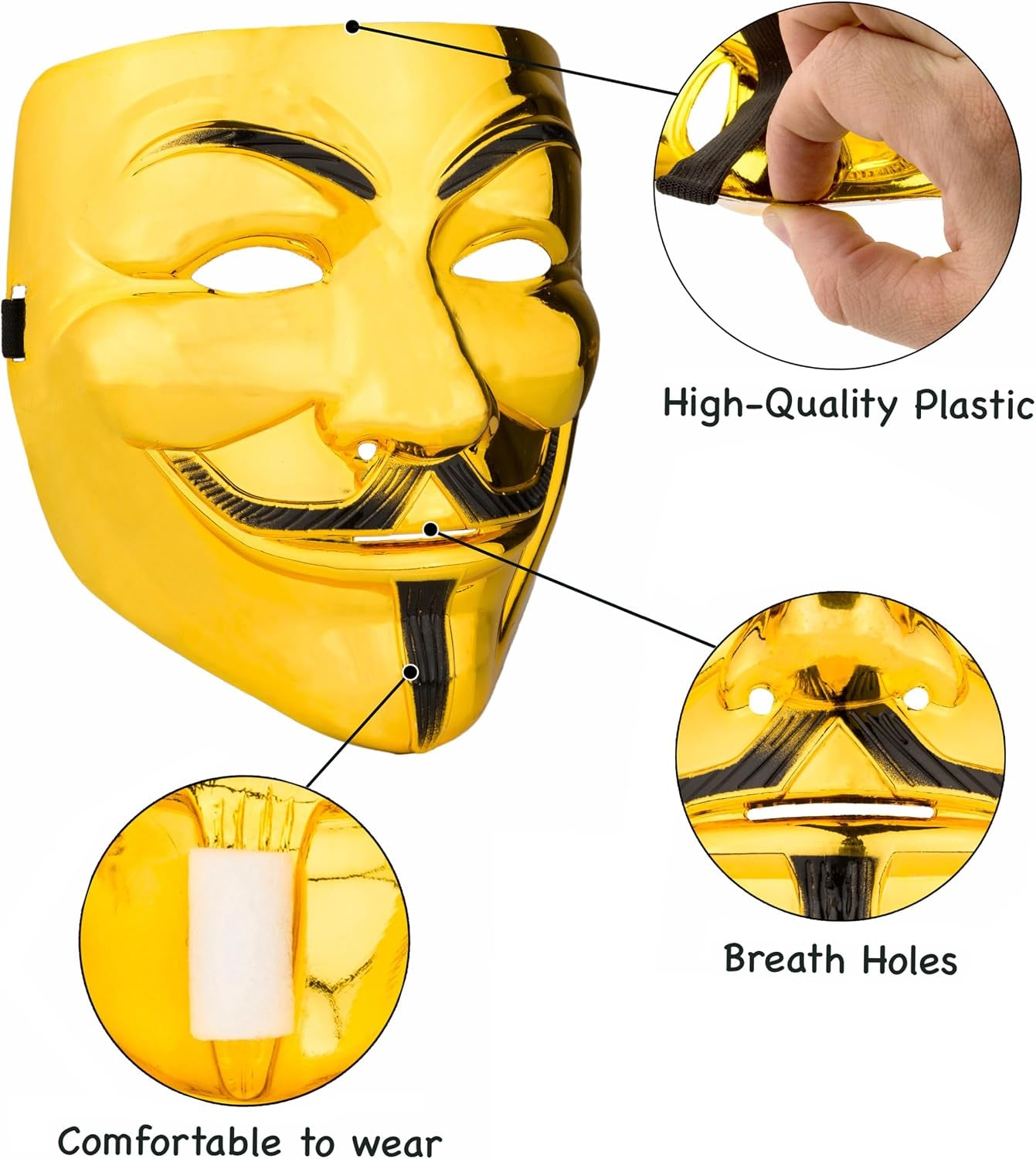 V for Vendetta Mask Anonymous Guy Fawkes Halloween Mask Hacker