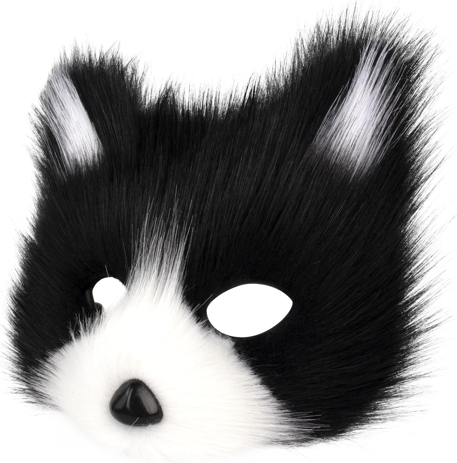 Get Ready for Halloween with Our Fluffy Faux Fur Fox Mask, Wolf Cat Tail, and Chic Leather Necklace Set! 🦊🎉✨