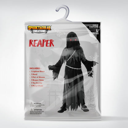 Glowing Eyes Grim Reaper Costume for Kids, Halloween Costume for Boys, Halloween, Dress-Up Party