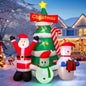 9Ft Christmas Inflatables Tree Decorations with Santa Snowman | Built-In LED Lights Blow up Christmas Tree Outdoor Decoration for Christmas Party Holiday Outdoor Garden Lawn Yard Decor