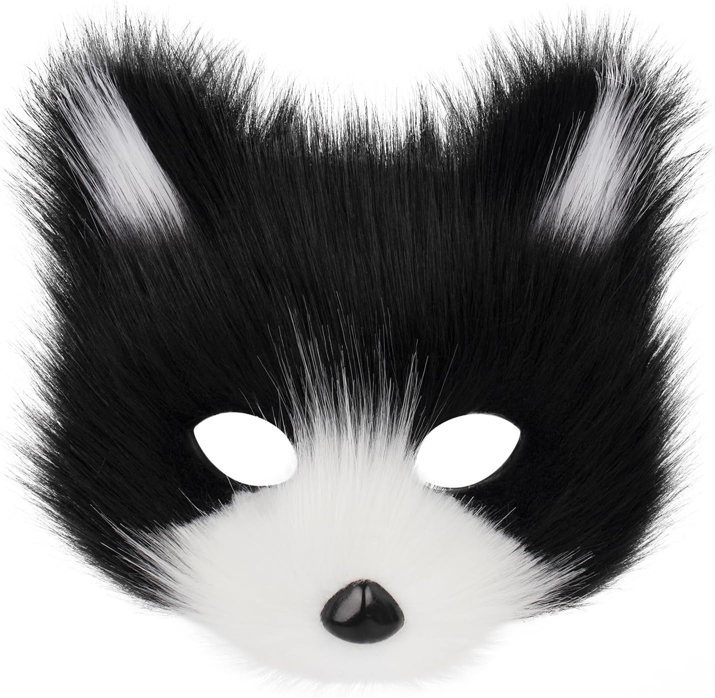 Get Ready for Halloween with Our Fluffy Faux Fur Fox Mask, Wolf Cat Tail, and Chic Leather Necklace Set! 🦊🎉✨