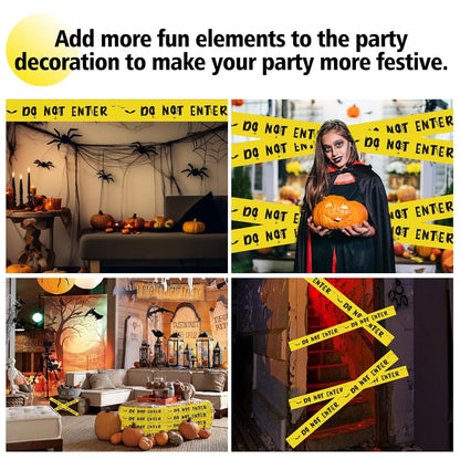Halloween Caution Tape, Halloween Decorations Caution Tape DO NOT Enter Adhesive Halloween Decorations Tape Barricade Safety Tape for Workplace Danger Areas Halloween Decorations - 82.02 Feet