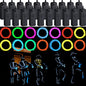 30 Set 6.6 Ft El Wire Neon Light Portable Neon Cuttable Glowing with Strip LED Rope Battery Powered Wire Glow in the Dark Wearable LED Lights for Clothing Halloween DIY Costume Party Decor