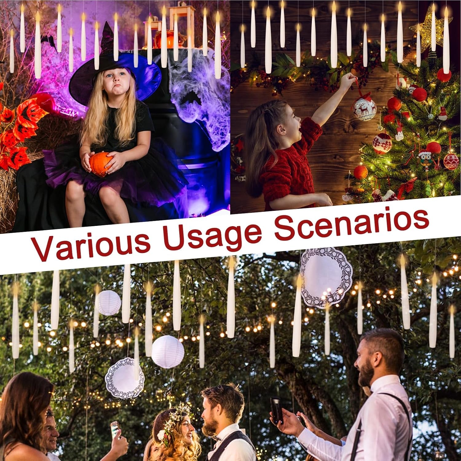 Transform your space this Halloween & Christmas with our 22Pcs Floating Flameless Candles! ✨🕯️ Perfect for a magical touch, these battery-operated flickering candles come with a remote timer. Let's light up your celebrations! #HomeDecor #HolidayVibes